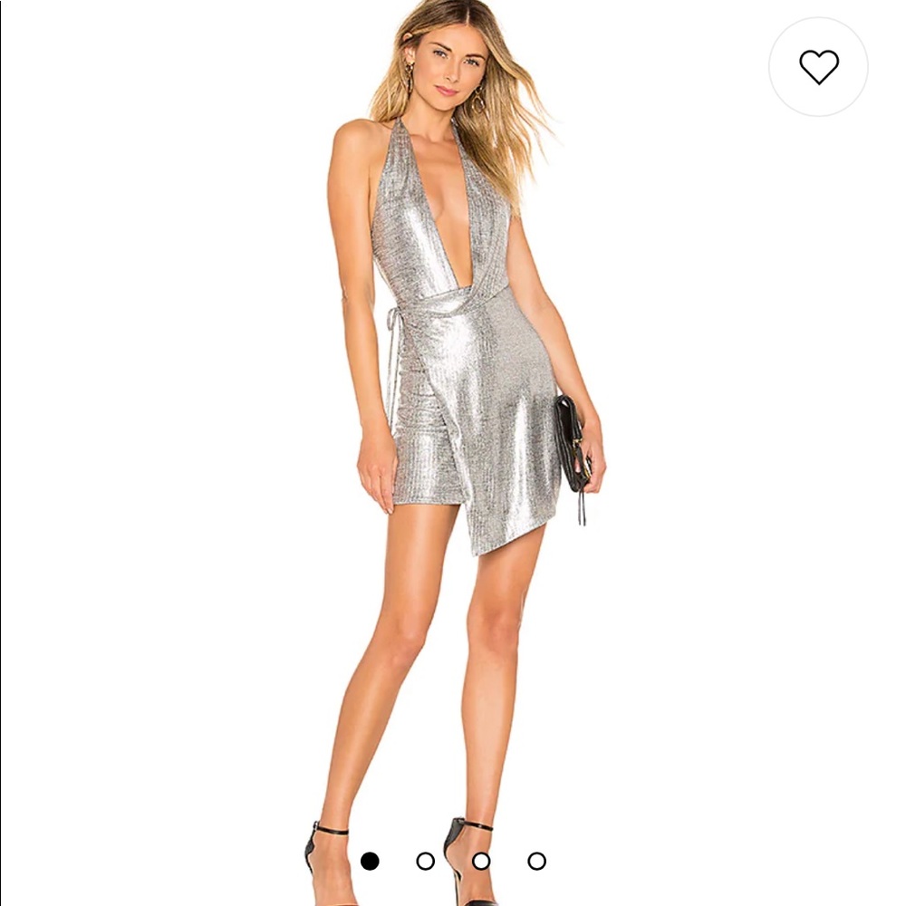 COPY - Revolve Omari Silver Wrap Dress size medium